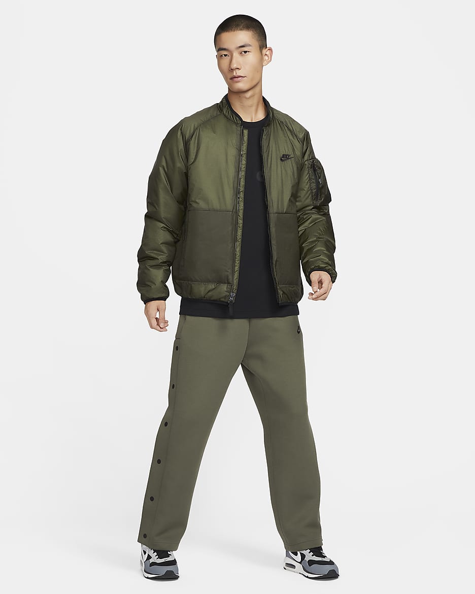 Veste ample isolante Nike Sportswear Tech Therma-FIT pour homme - Cargo Khaki/Noir