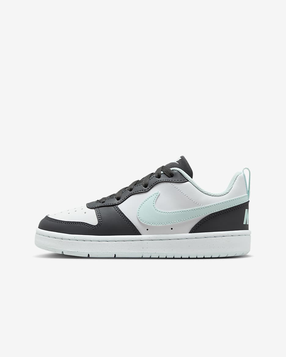 รองเท้าเด็กโต Nike Court Borough Low Recraft - Anthracite/ขาว/Glacier Blue
