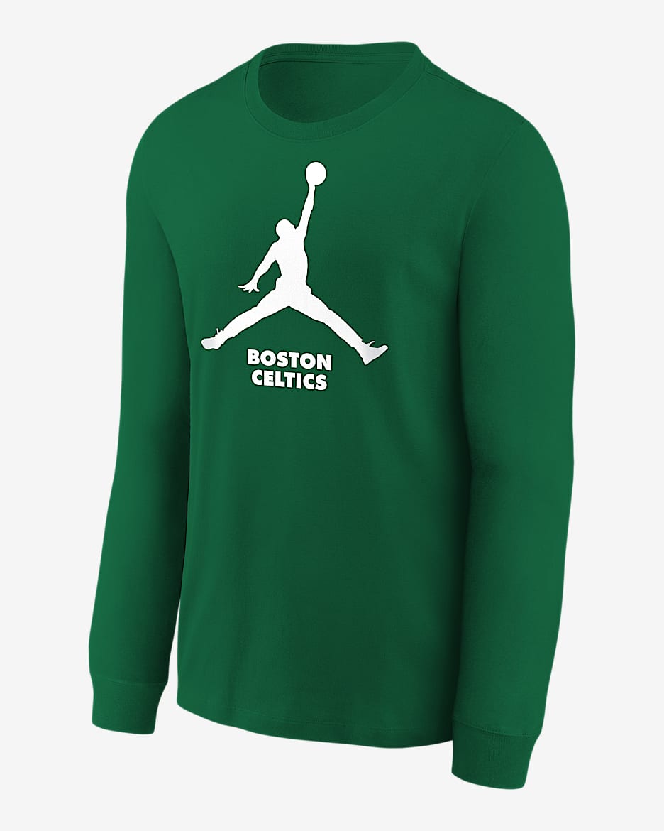Boston Celtics Essential Big Kids' Jordan NBA Long-Sleeve T-Shirt - Black
