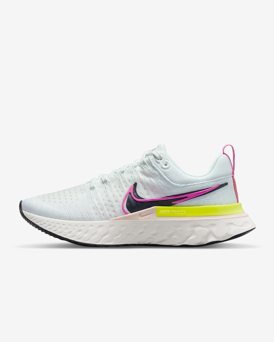Nike React Infinity Run Flyknit 2 女款路跑鞋 - 白色/Sail/Pink Blast/黑色