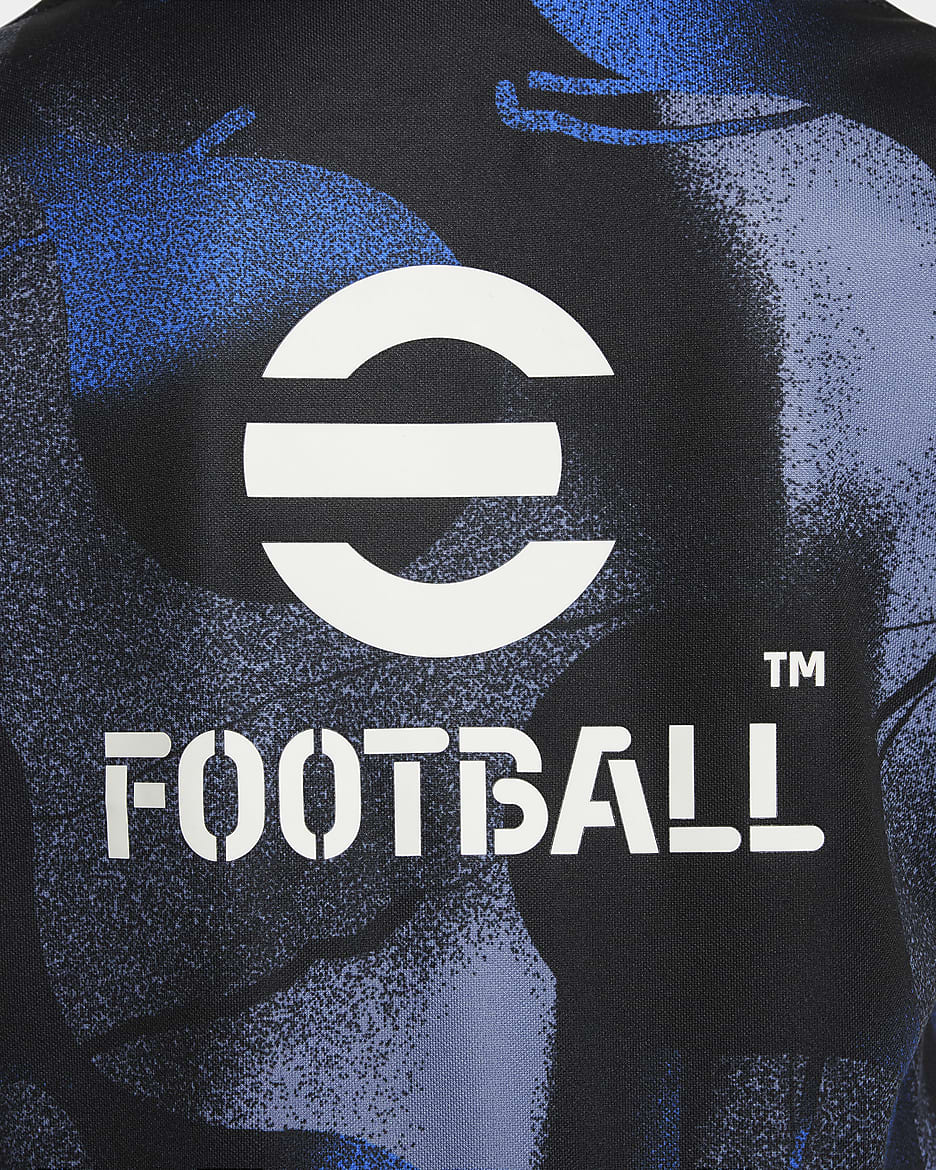 Inter Milan Academy Pro Nike Dri-FIT warming-upvoetbaltop met korte mouwen voor kids - Zwart/Zwart/Diffused Blue/Wit