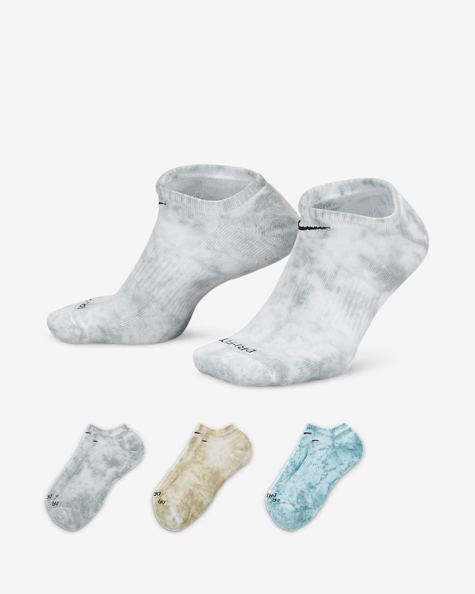ถุงเท้าลดแรงกระแทกแบบซ่อน Nike Everyday Plus (3 คู่) - หลายสี