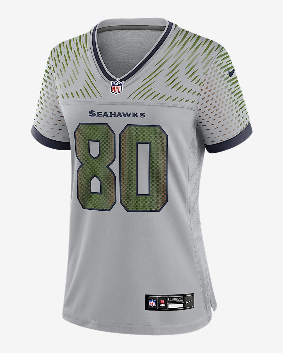 Jersey Nike de la NFL Game para mujer Steve Largent Seattle Seahawks Rivalries Collection - Gris