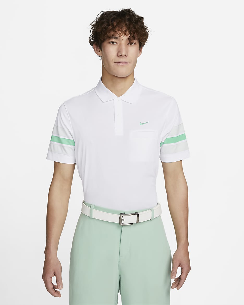 Nike Dri-FIT Unscripted Men's Golf Polo - White/Photon Dust/Spring Green/Spring Green