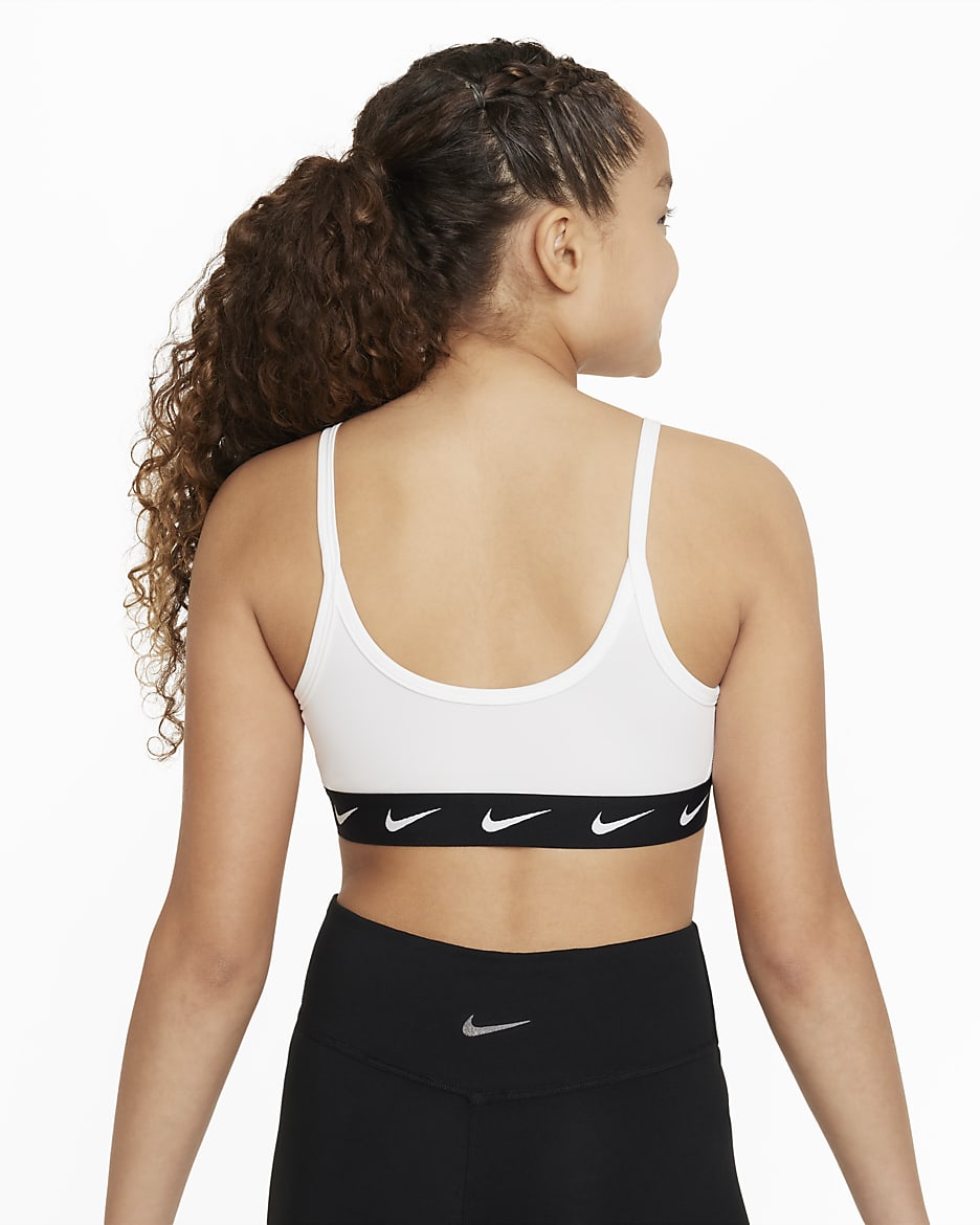 Sportovní podprsenka Nike One pro větší děti (dívky) - Bílá/Černá