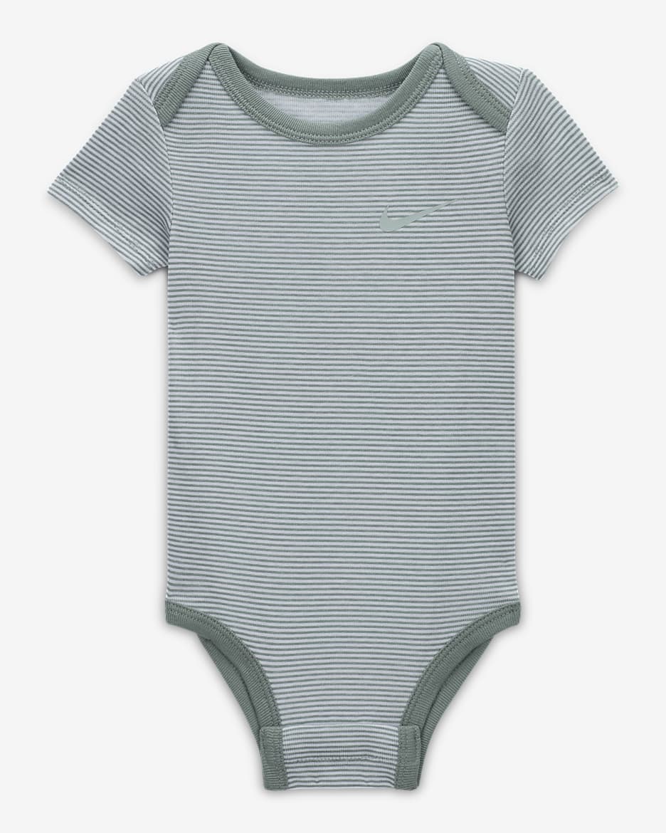 Nike Baby Essentials-bodysuits til babyer (0-9 mdr.) (pakke med 3 stk.) - multifarvet/Mica Green