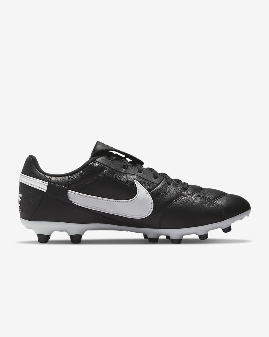 Chaussure de foot basse à crampons pour terrain sec NikePremier 3 - Noir/Blanc