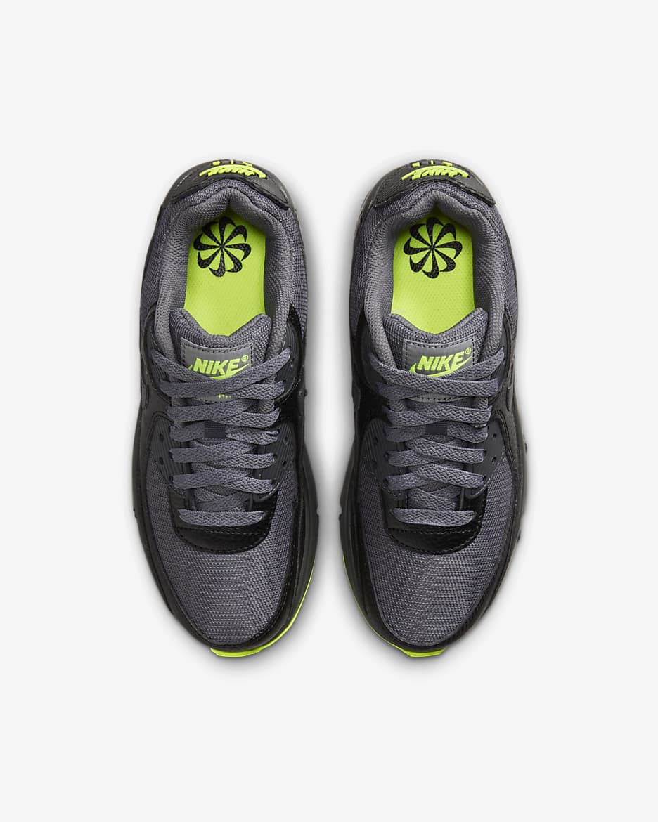 Nike Air Max 90 Next Nature Older Kids' Shoes - Black/Volt/Volt/Dark Grey