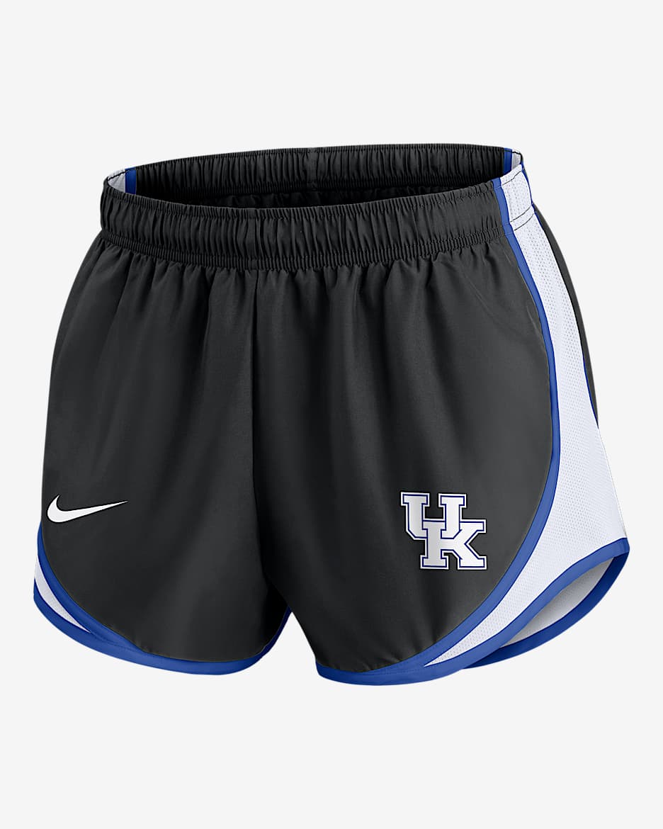 Shorts universitarios Nike para mujer Kentucky Wildcats Spring Break Tempo - Negro