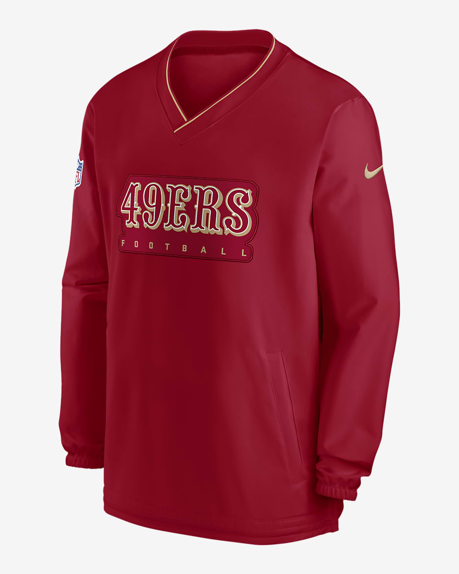 San Francisco 49ers Sideline Men's Nike NFL Long-Sleeve Windshirt - Red