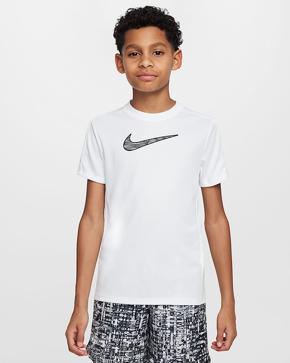 Nike Trophy23 Big Kids' Dri-FIT Short-Sleeve Top - White/White/Black