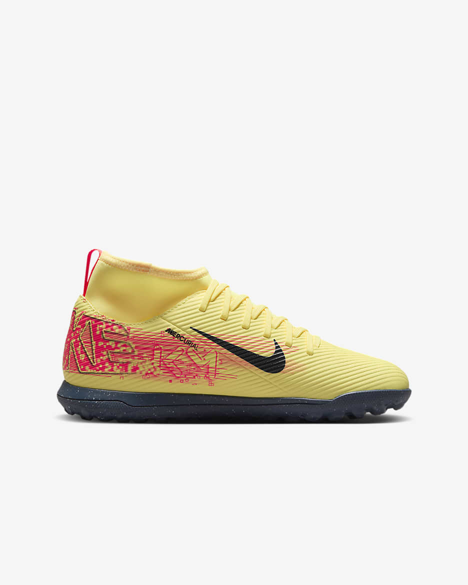 Nike Jr. Mercurial Superfly 10 Club "Kylian Mbappé" 大童 TF 高筒足球鞋 - Light Laser Orange/Armory Navy