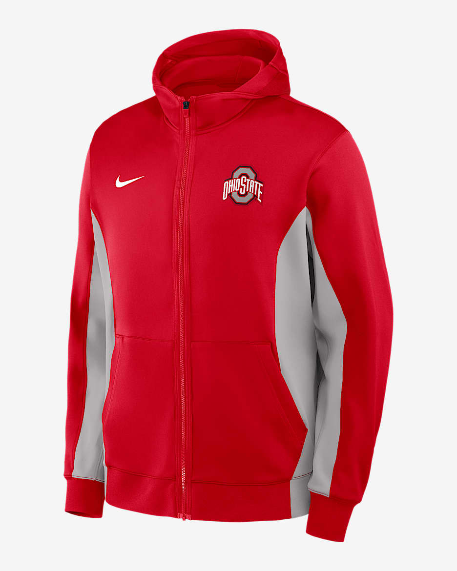 Ohio State Game Men's Nike Dri-FIT College Full-Zip Hooded Jacket - Scarlet