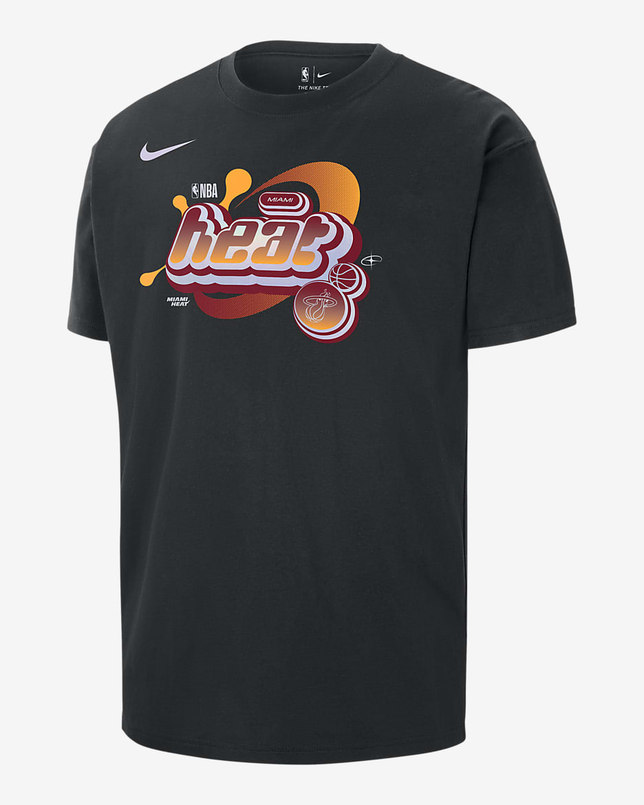 Playera Nike NBA Max90 para hombre Miami Heat Courtside - Negro