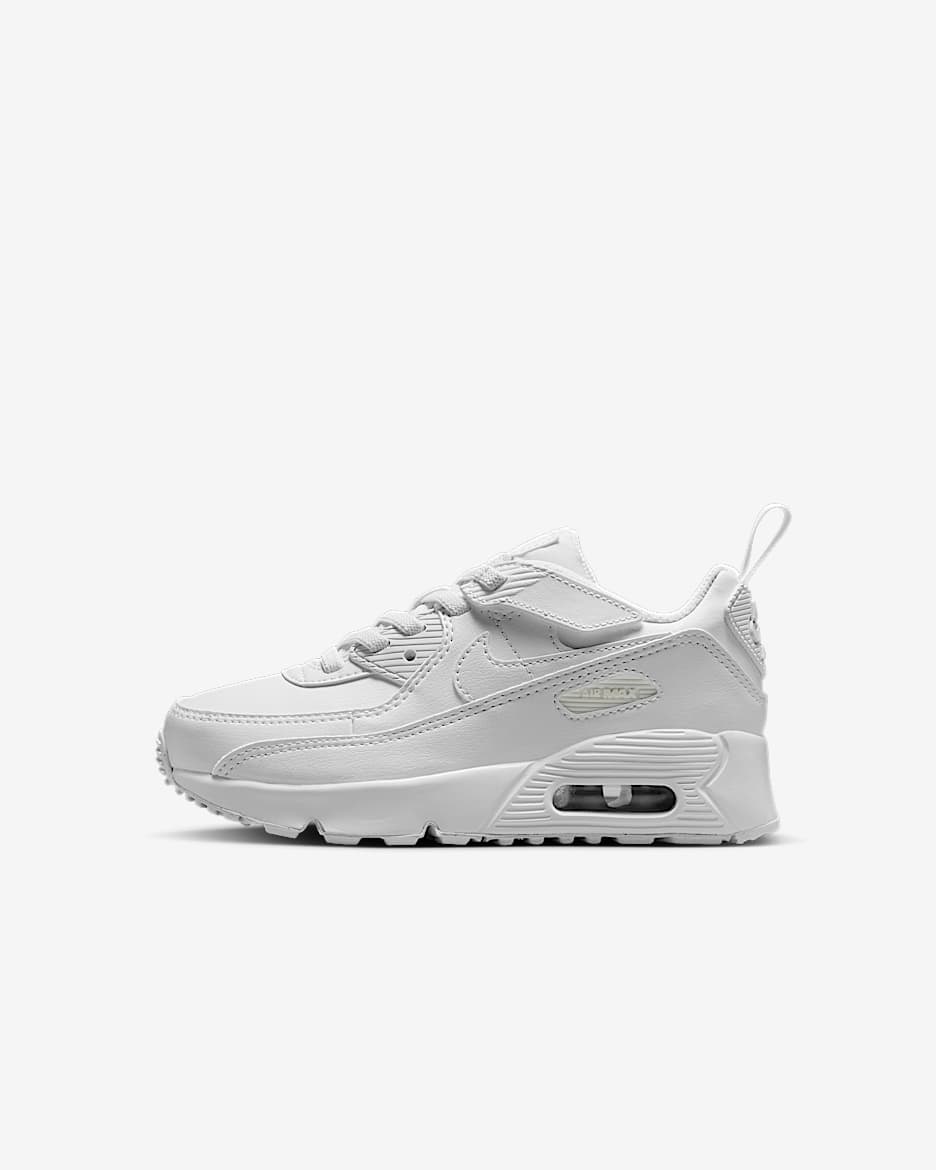 Nike Air Max 90 EasyOn Little Kids' Shoes - White/Metallic Silver/White