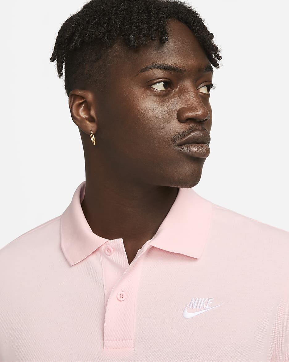 Polo Nike Sportswear pour Homme - Pink Bloom/Blanc