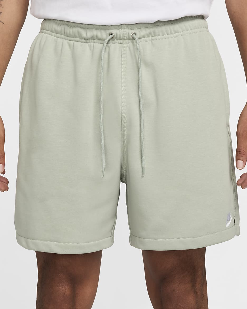 Short en molleton Flow Nike Club pour homme - Jade Horizon/Jade Horizon/Blanc