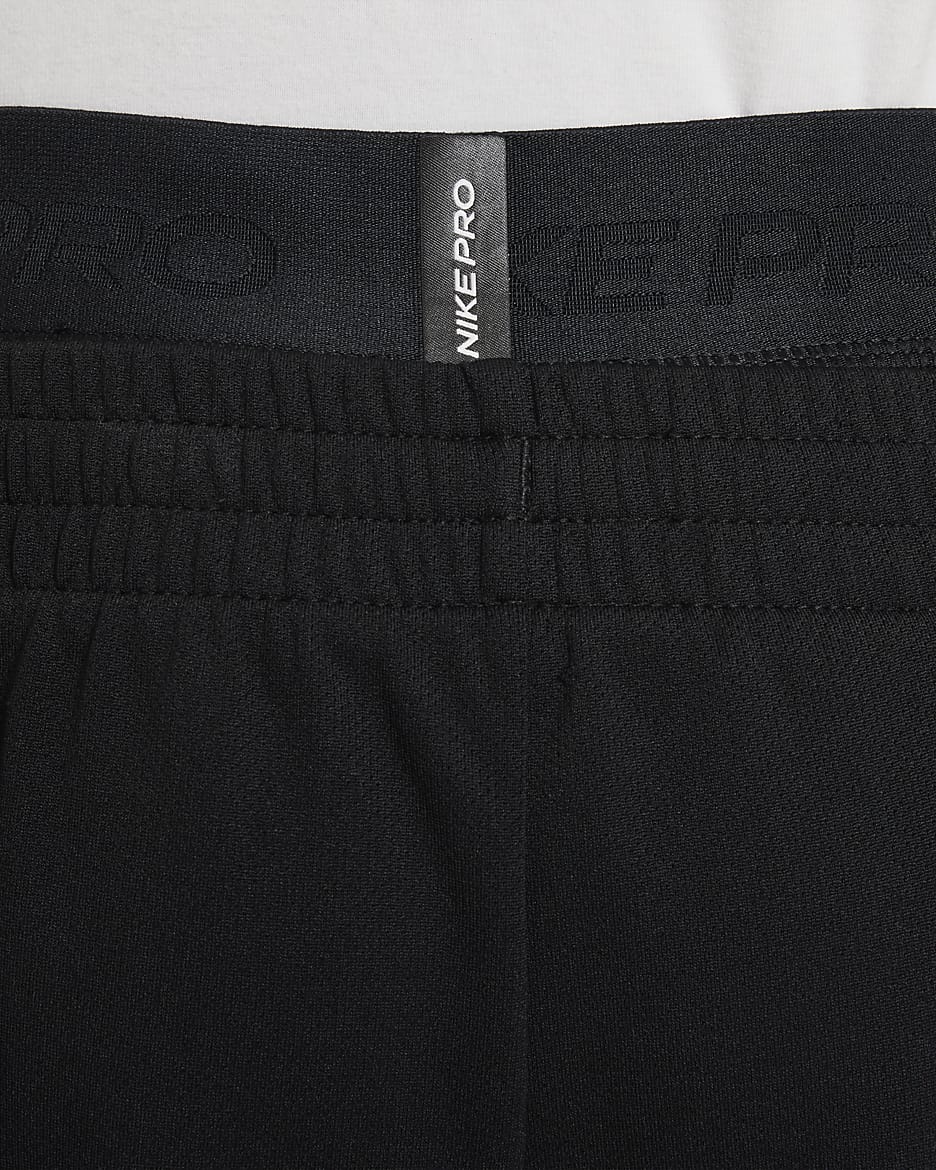 Nike Pro Dri-FIT-tights i 3/4-længde til større børn (drenge) - sort/sort/hvid
