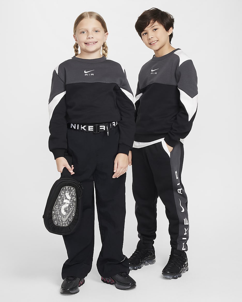 Nike Air Older Kids' Crew-Neck Sweatshirt - Black/Anthracite/White/White