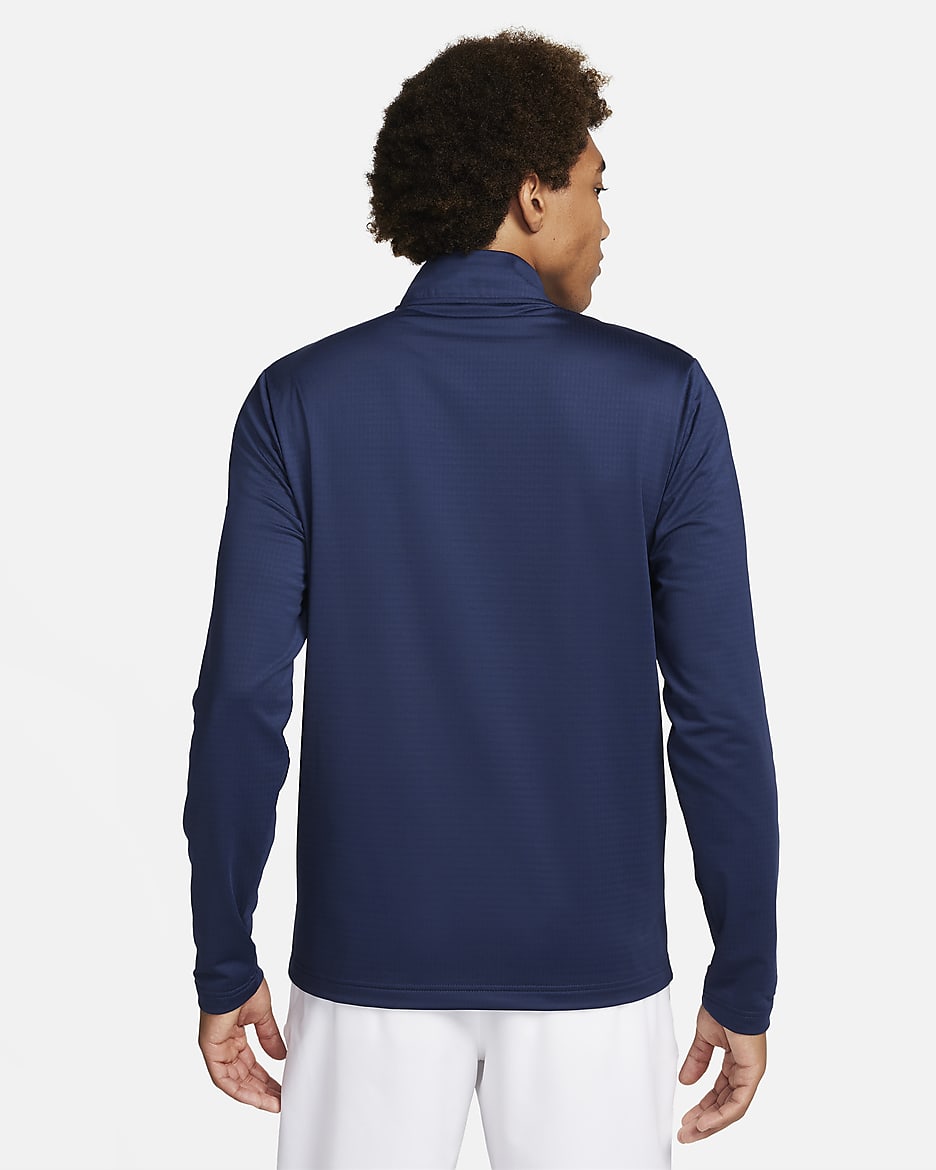 Nike Victory Dri-FIT golfoverdel med glidelås i halsen til herre - Midnight Navy/Hvit