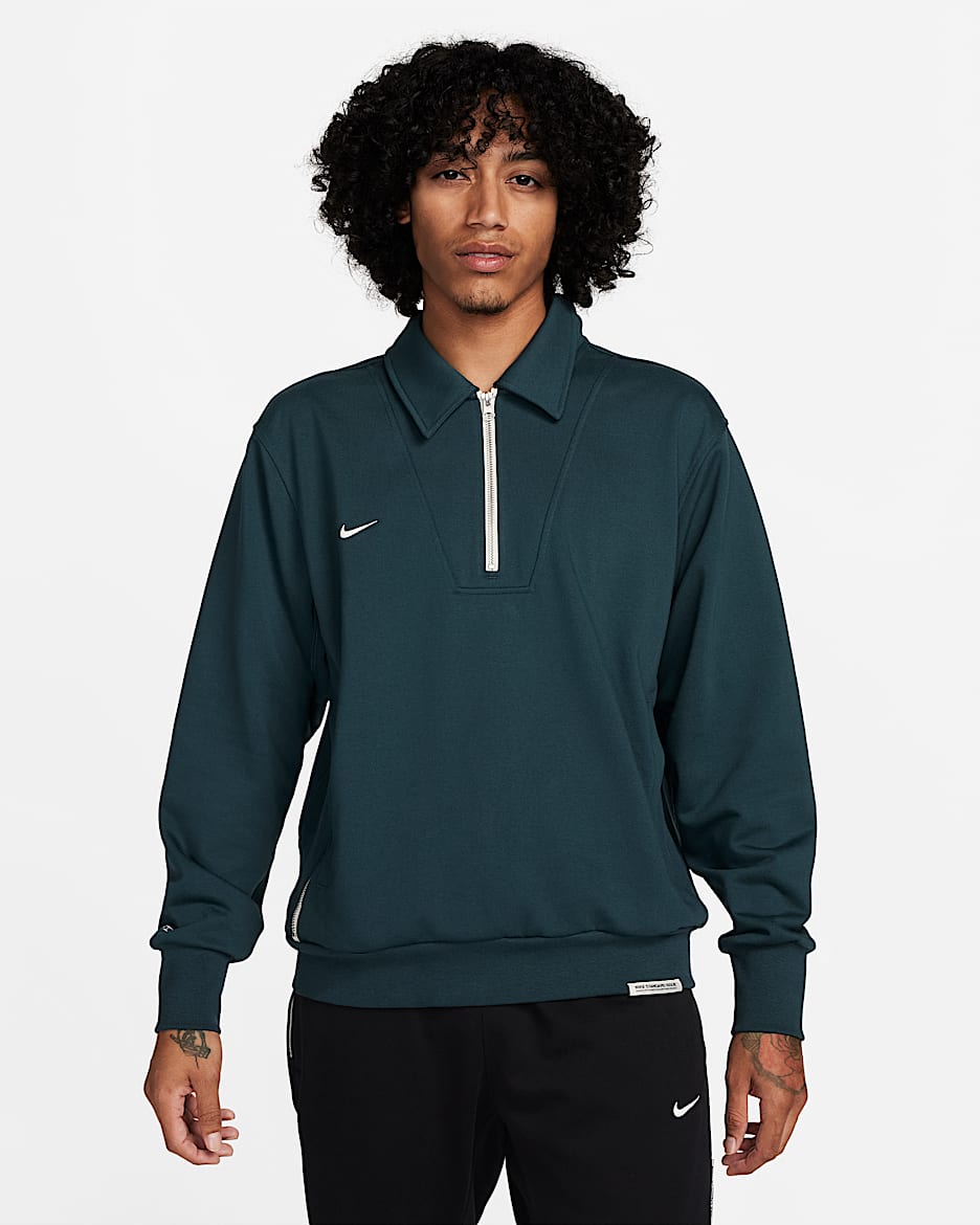 Nike Culture of Football Standard Issue Men's Dri-FIT 1/4-Zip Soccer Top - Deep Jungle/Deep Jungle/Pale Ivory