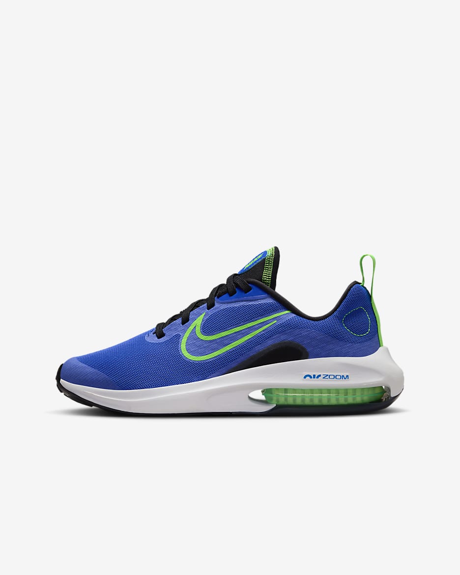 Nike Air Zoom Arcadia 2 Older Kids' Road Running Shoes - Racer Blue/Black/White/Green Strike
