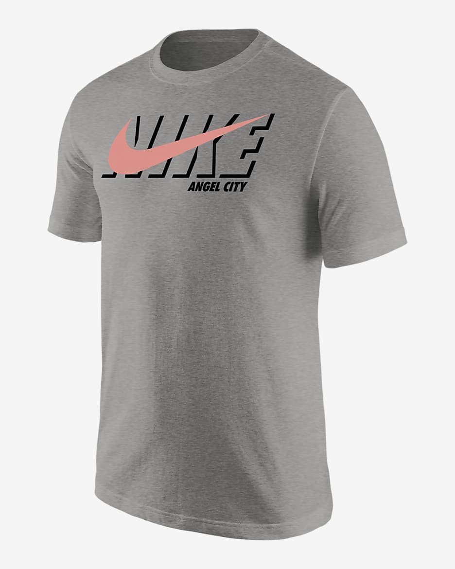 Playera de fútbol Nike para hombre Angel City FC - Gris oscuro jaspeado