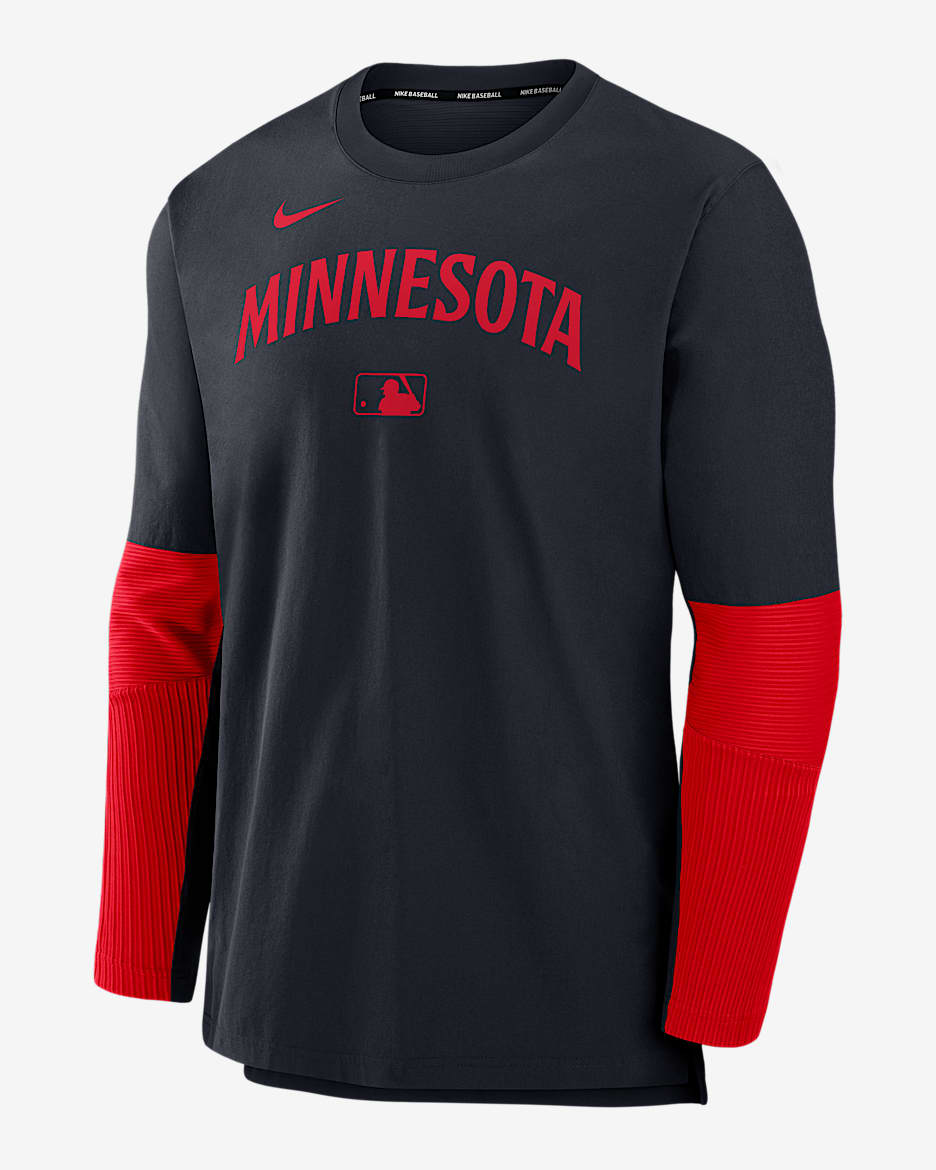 Sudadera sin cierre Nike Dri-FIT de la MLB para hombre Minnesota Twins Authentic Collection Player - Azul marino