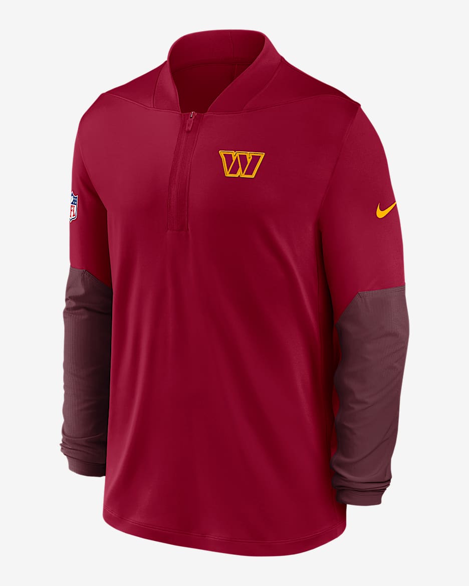 Washington Commanders Feel The Pressure Men's Nike Dri-FIT NFL 1/2-Zip Top - Burgundy