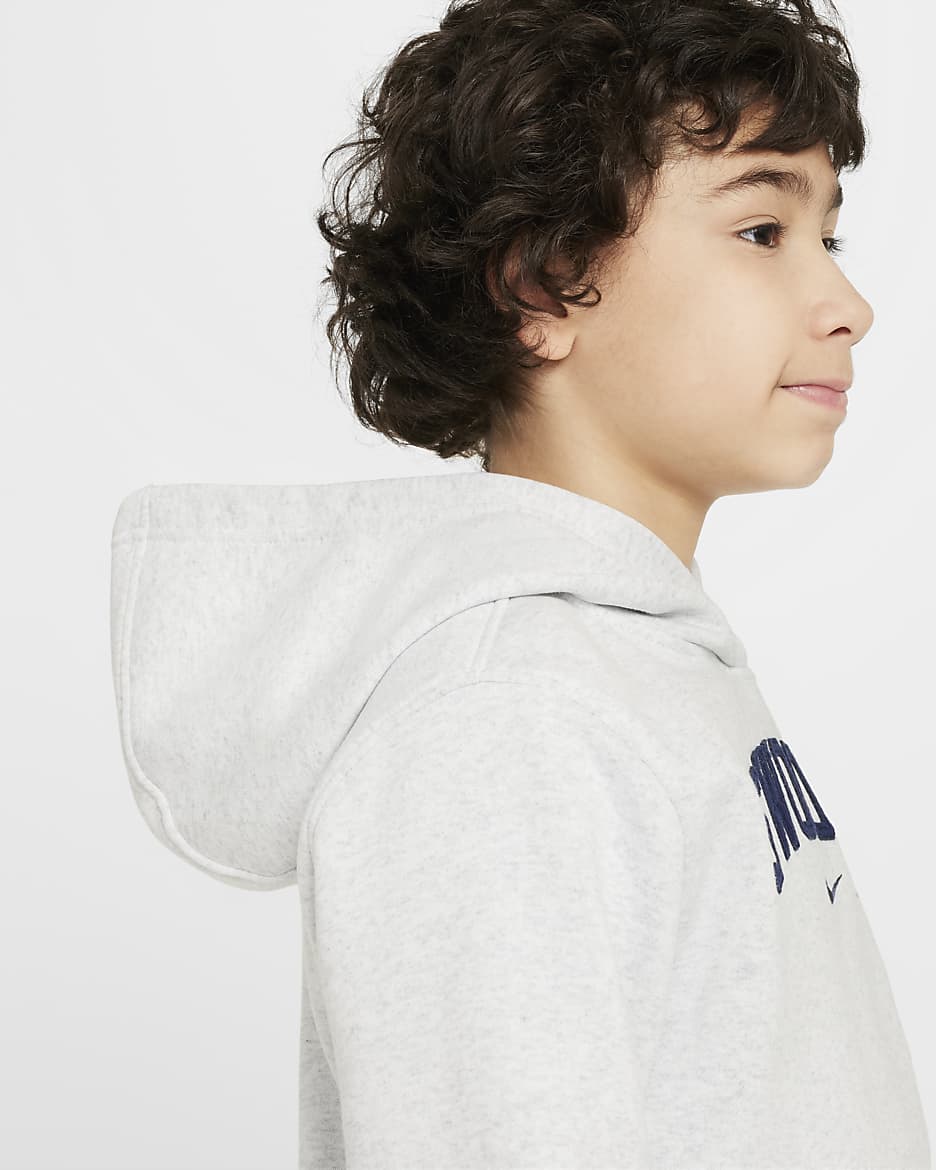 Sudadera con gorro para niños talla grande Nike Sportswear Club Fleece - Abedul jaspeado