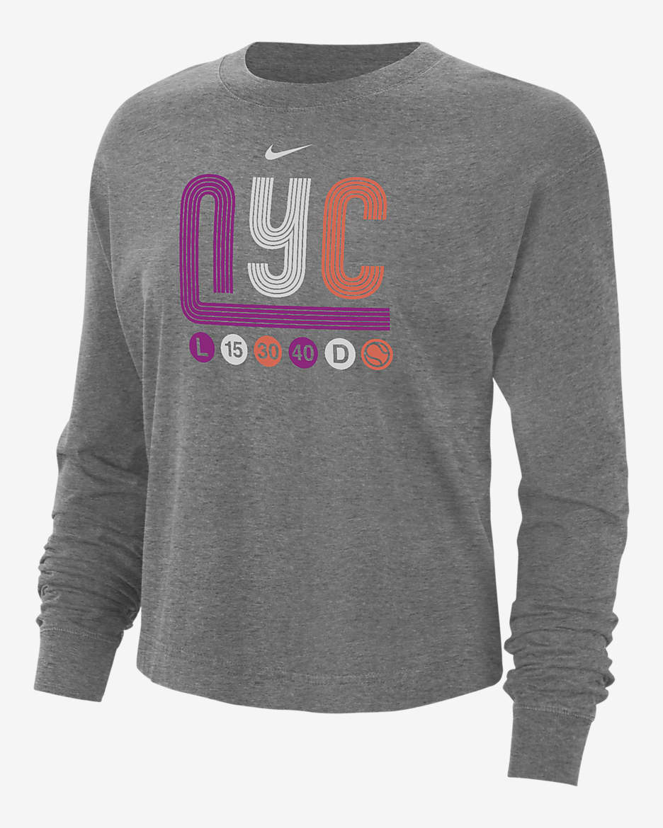 Nike Women's Tennis Boxy Long-Sleeve T-Shirt - Dark Grey Heather