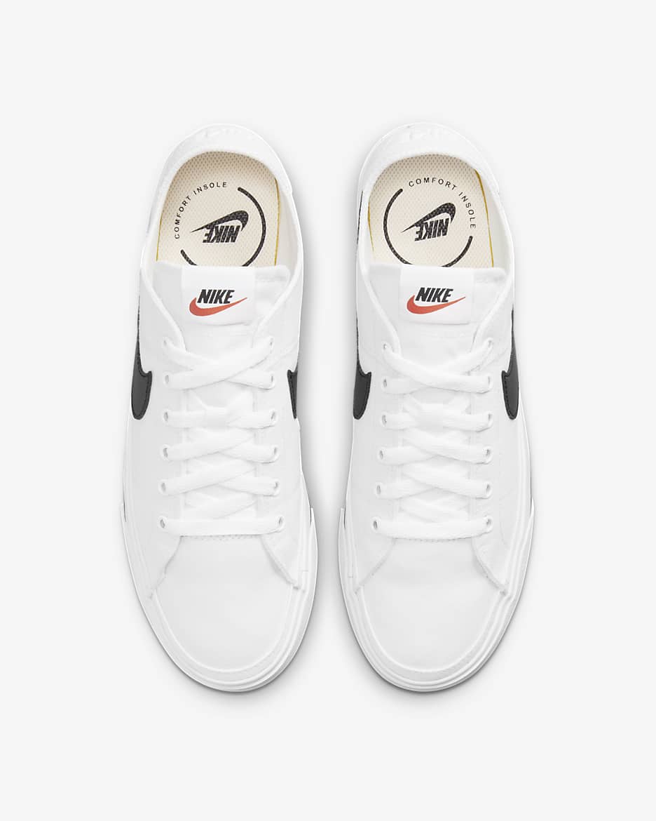 Tenis para hombre Nike Court Legacy Canvas - Blanco/Negro