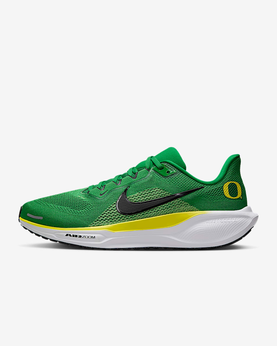 Oregon Pegasus 41 Men's Nike College Road Running Shoes - Apple Green/Yellow Strike/Black