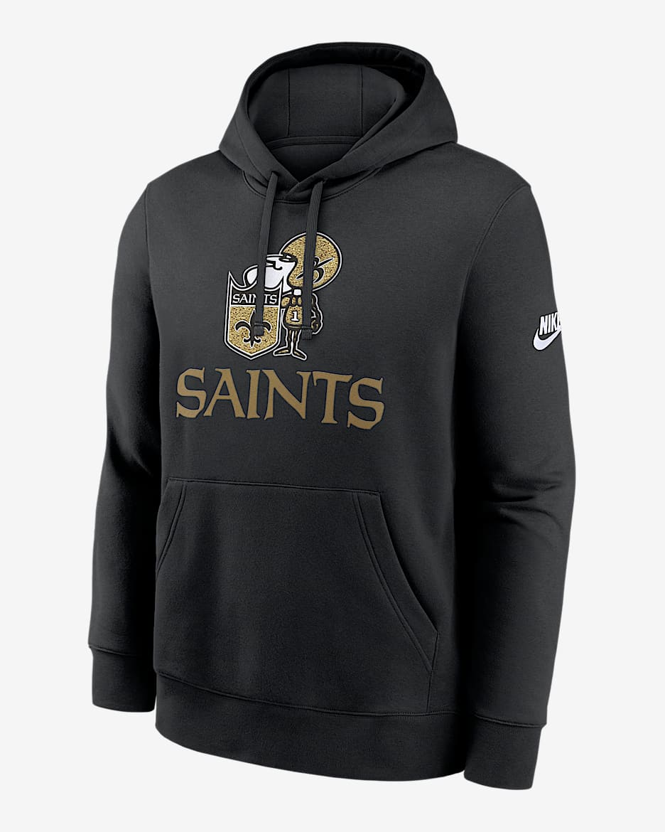 Sudadera con gorro sin cierre Nike de la NFL para hombre New Orleans Saints Best Season Rewind Club - Negro