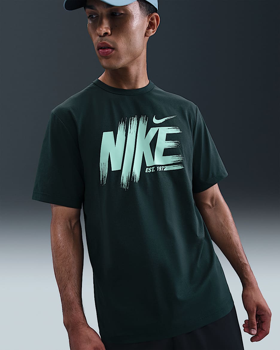Męska koszulka treningowa z ochroną przed promieniowaniem UV Dri-FIT Nike Hyverse - Seaweed/Mint Foam