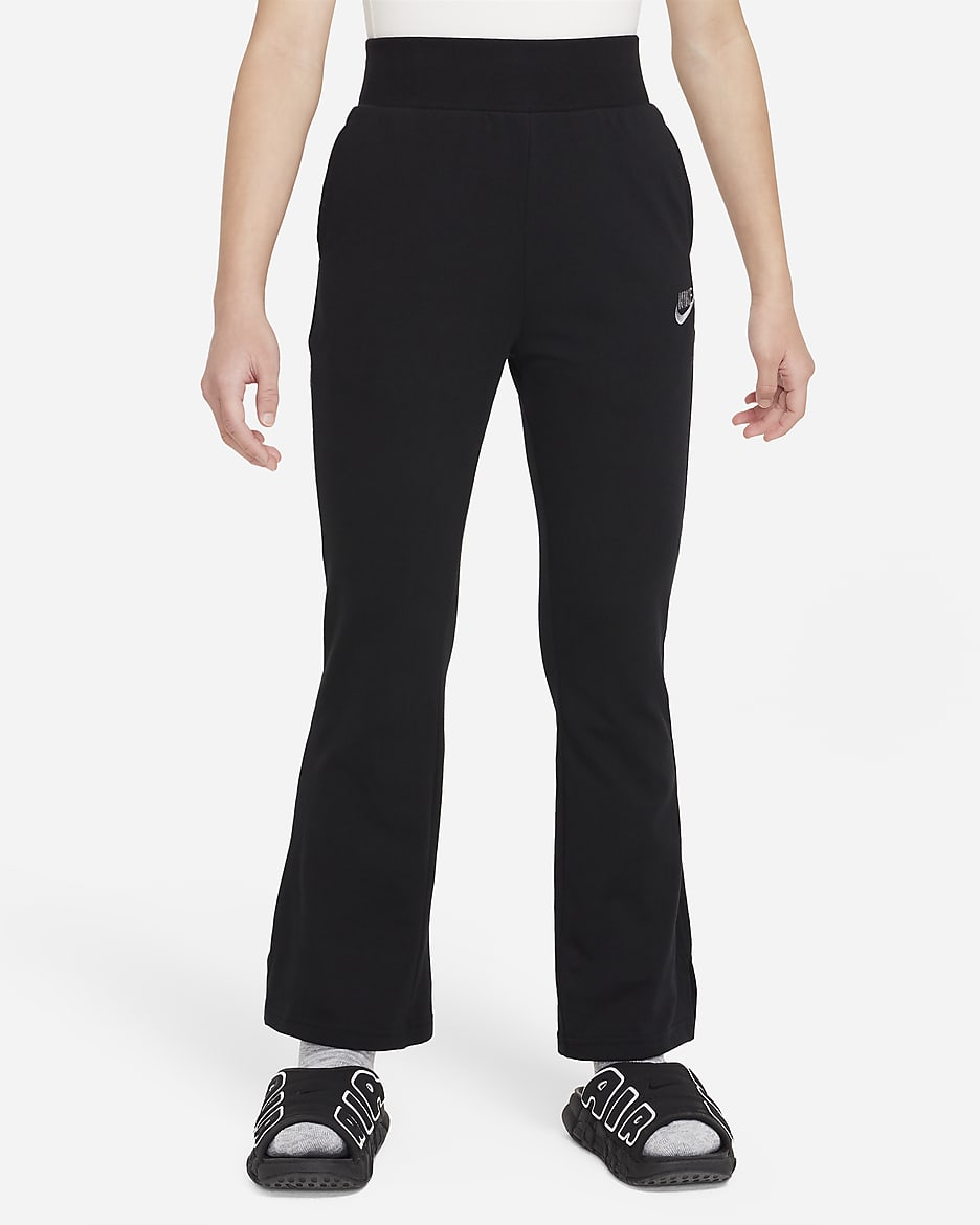 Nike Sportswear Older Kids' (Girls') Flared Trousers - Black/Flat Pewter