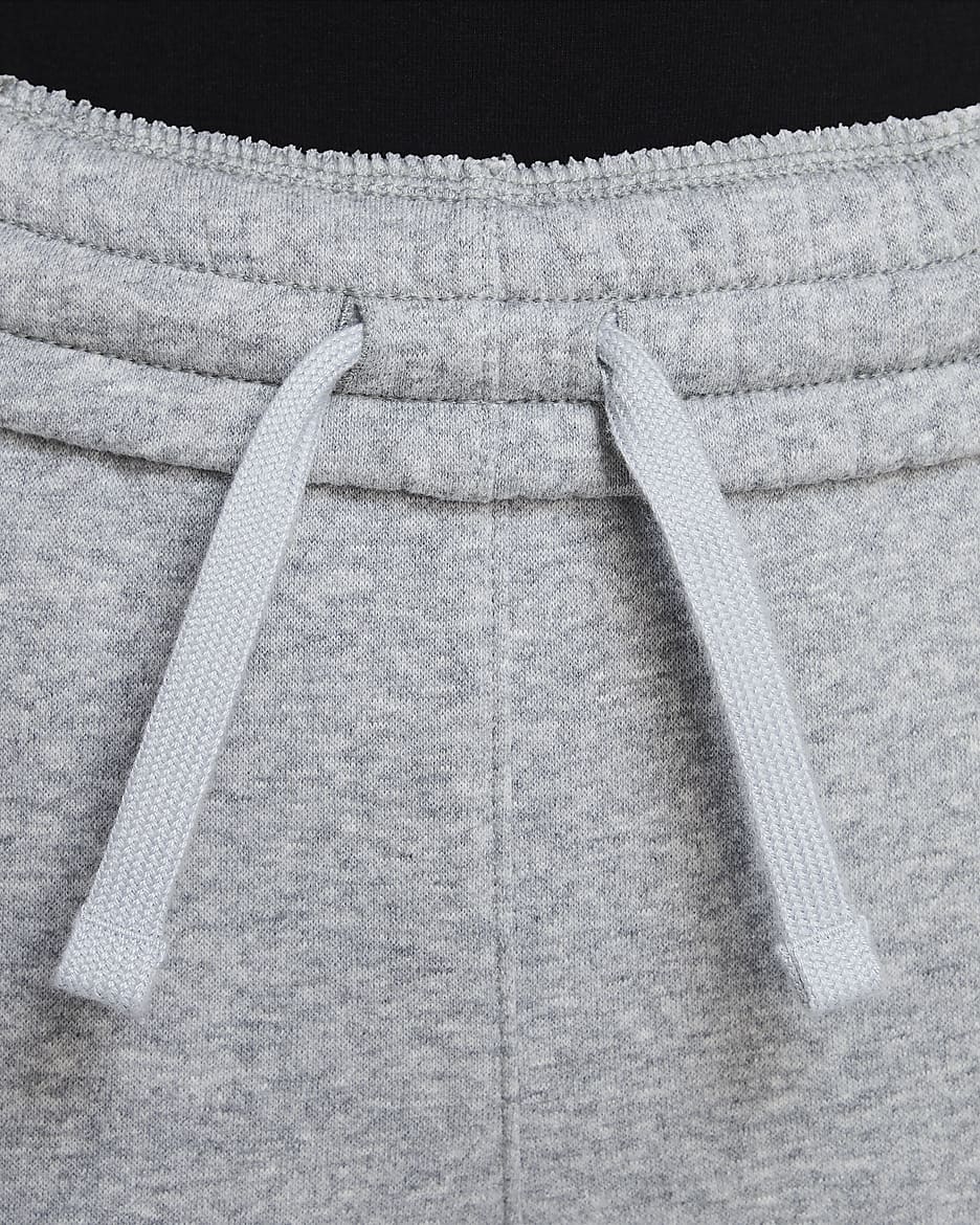 Pants ajustados de cintura alta para niñas talla grande Nike Sportswear Club Fleece - Gris oscuro jaspeado/Gris básico/Blanco