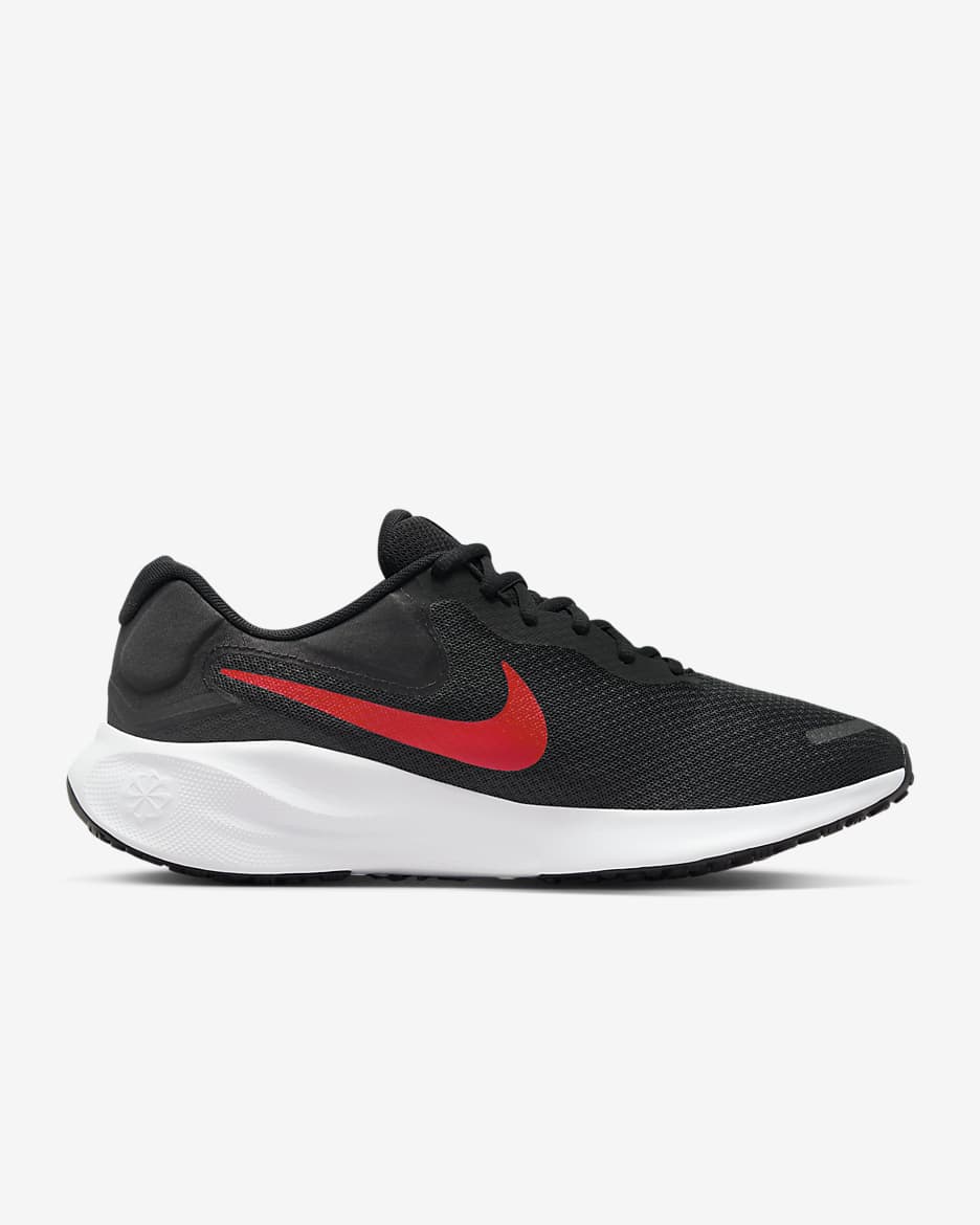 Tenis para correr en pavimento para hombre Nike Revolution 7 - Negro/Blanco/Rojo universitario