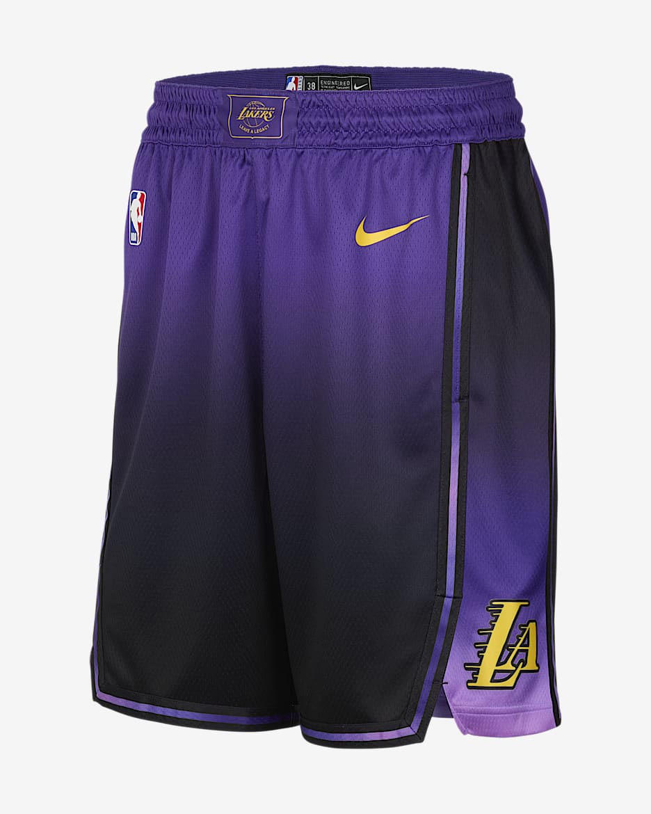 Los Angeles Lakers 2024/25 City Edition Men's Nike Dri-FIT NBA Swingman Shorts - Field Purple/Amarillo