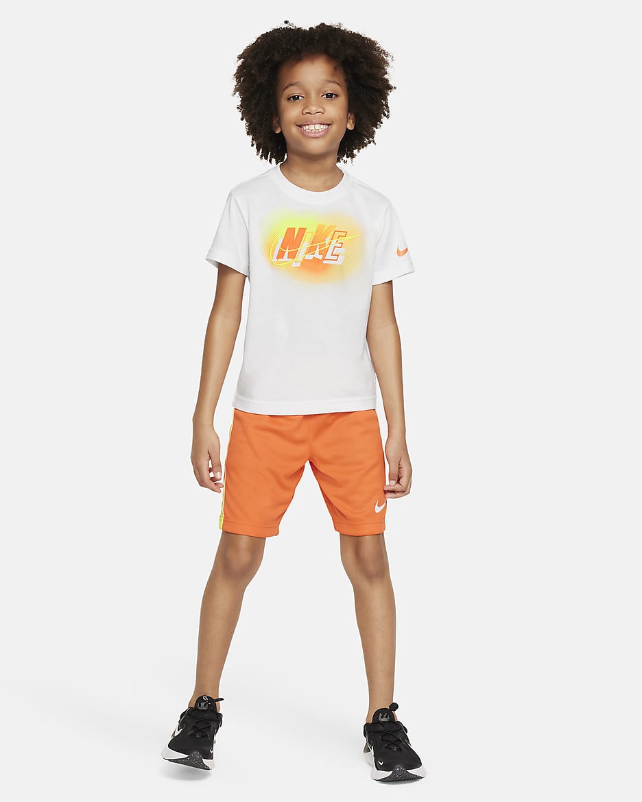 Nike Hazy Rays Younger Kids' Shorts Set - Safety Orange