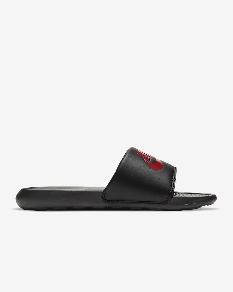 Claquette Nike Victori One pour homme - Noir/Noir/University Red