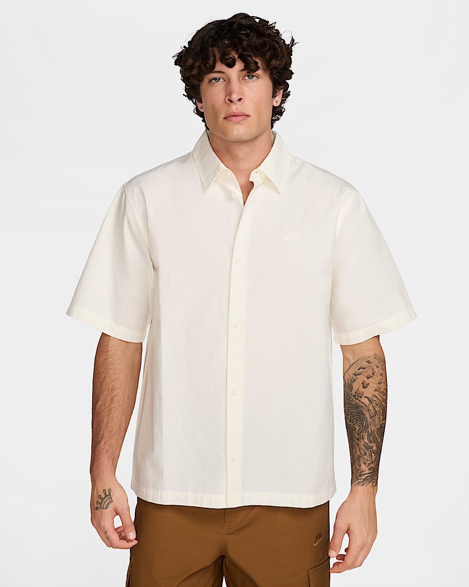 Playera con botones de manga corta para hombre Nike Club - Vela/Vela