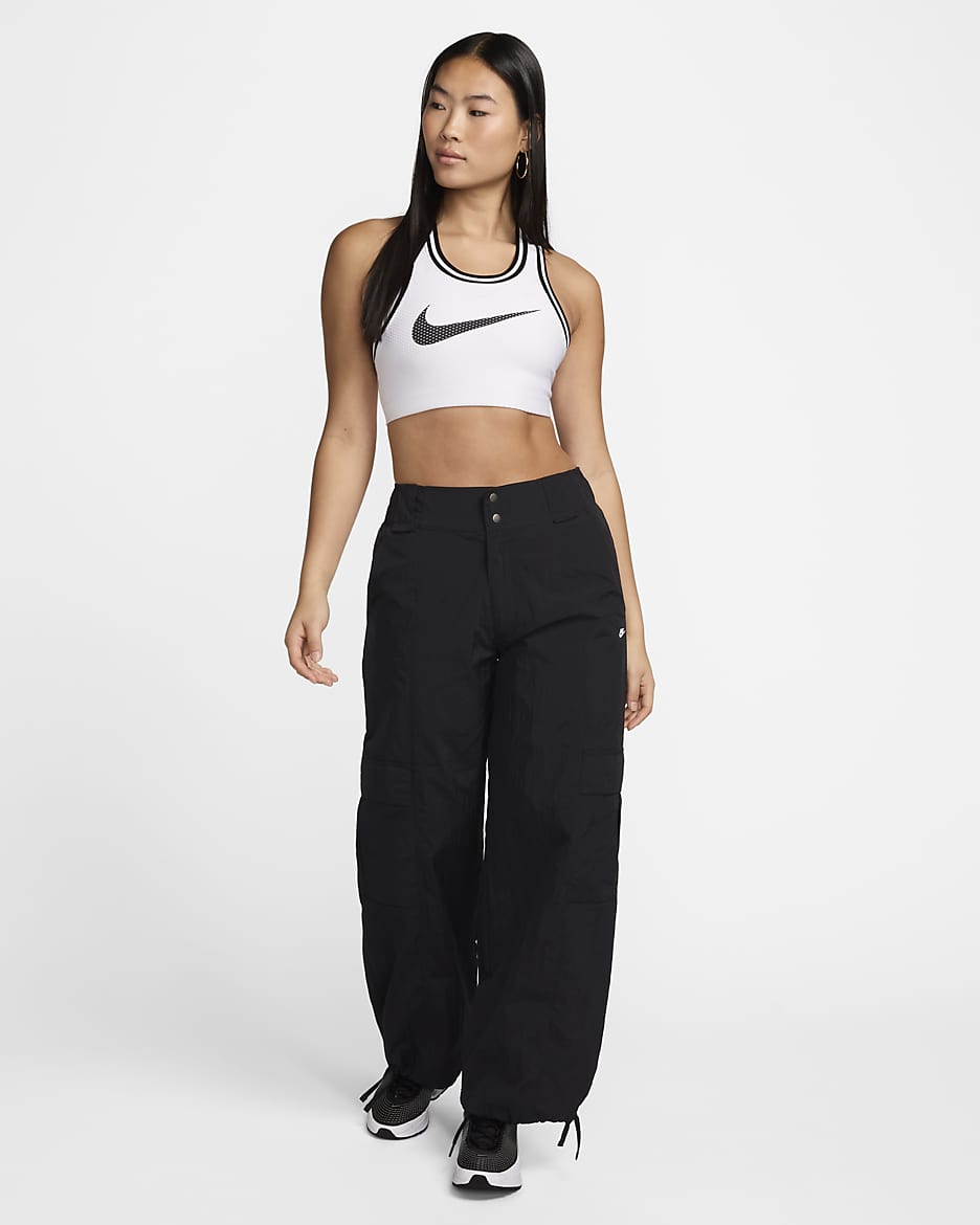 Nike Sportswear Women's High-Waisted Woven Cargo Trousers - Black/White