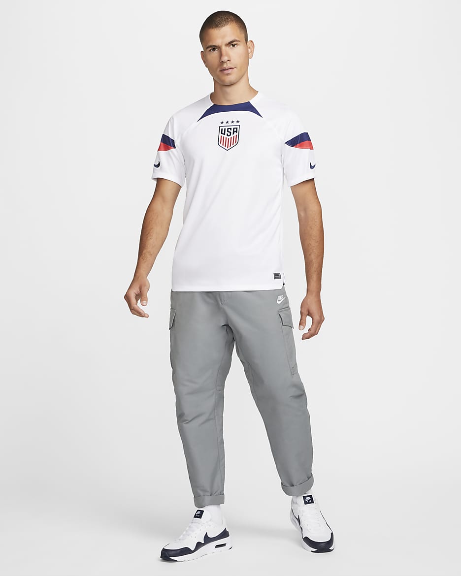 U.S. 2022/23 Stadium Home Men's Nike Dri-FIT Soccer Jersey - White/Loyal Blue/Loyal Blue