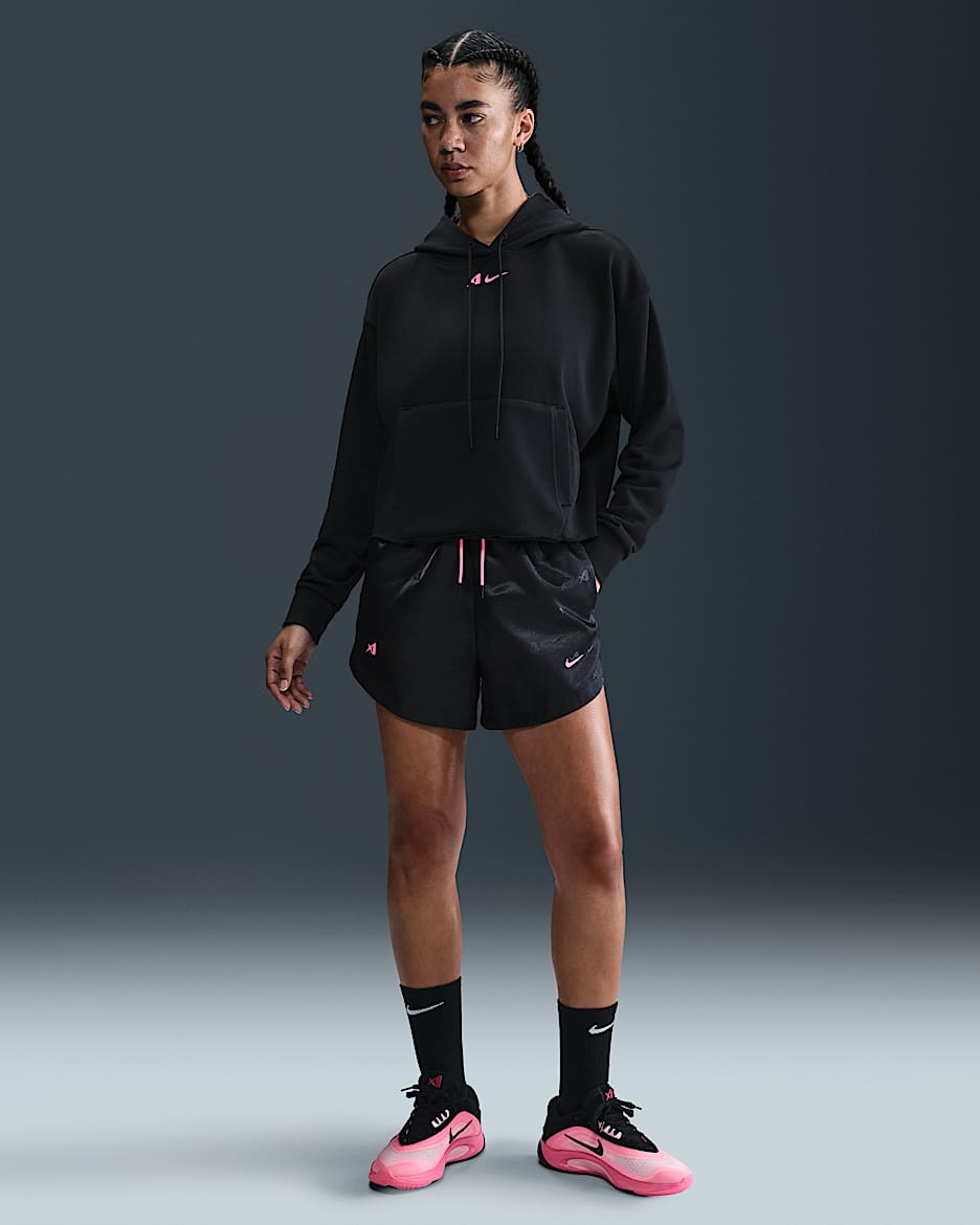 A'ja Wilson Women's Basketball Shorts - Black/Laser Pink