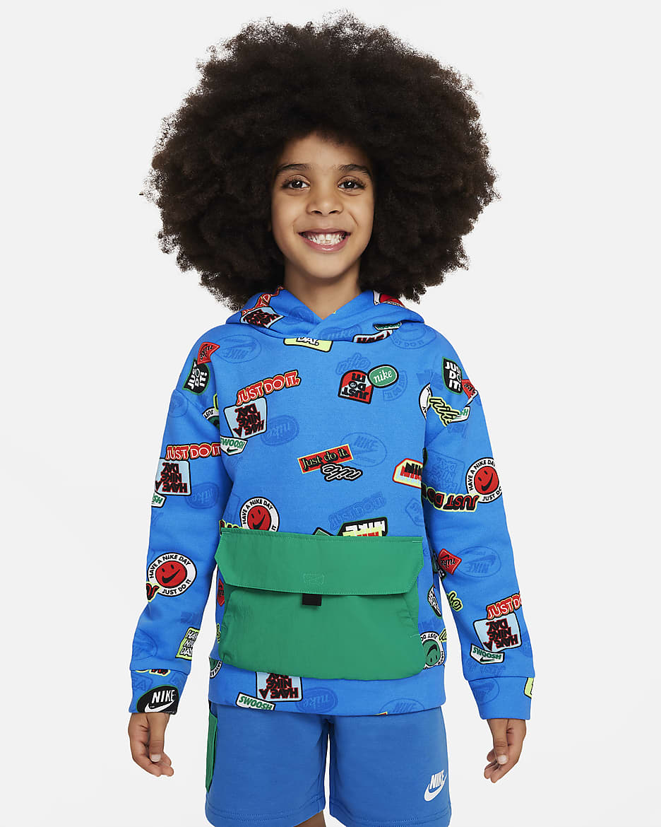 Nike Sportswear Little Kids' Printed Hoodie - Light Photo Blue