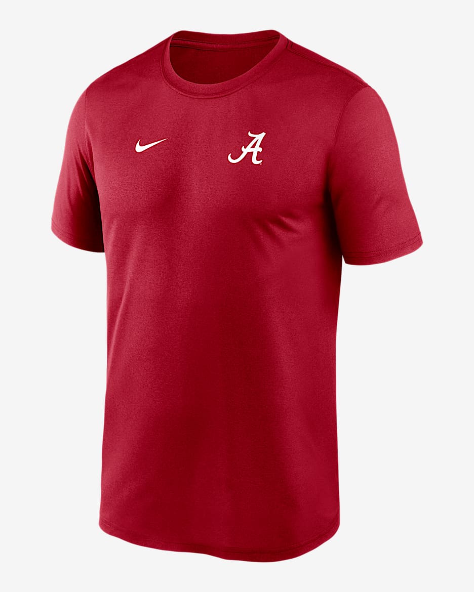 Playera universitaria Nike Dri-FIT para hombre Alabama Sideline Legend Small Logo - Carmesí