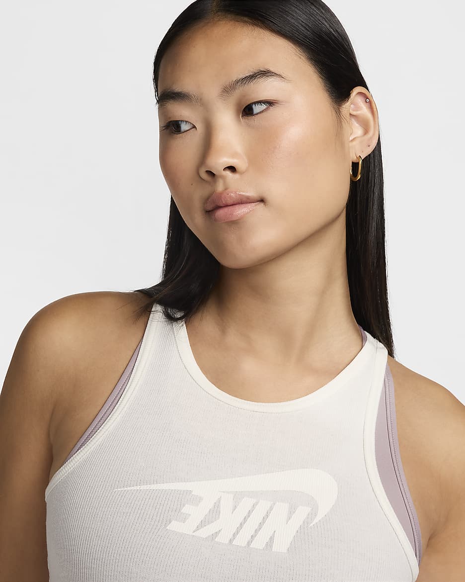 Nike Sportswear Women's Ribbed Tank Top - Sail/Sail