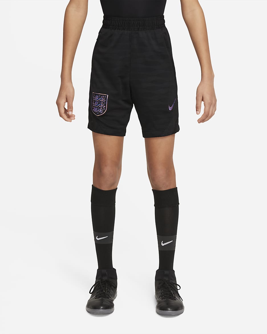 Shorts de fútbol Nike Dri-FIT para niños talla grande England Strike - Negro