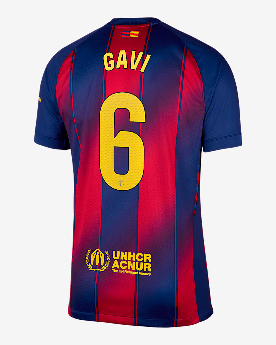 Gavi Barcelona 2025/26 Stadium Home Men's Nike Dri-FIT Soccer Jersey